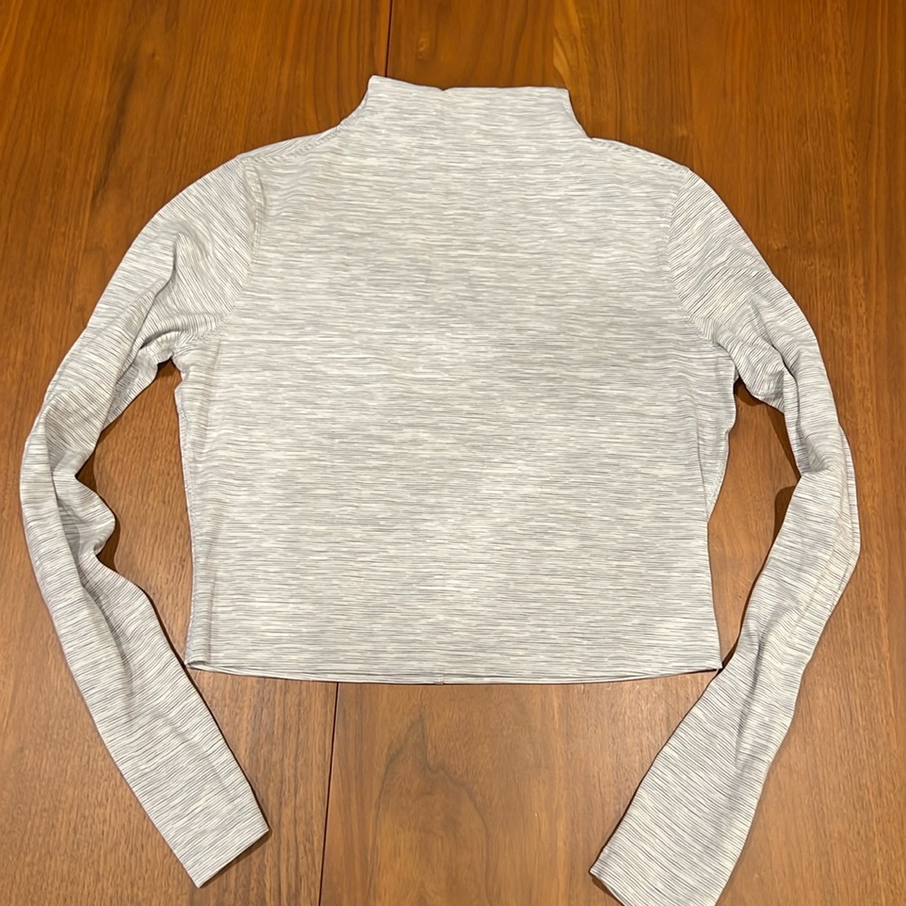Lululemon Align Mock Neck Grey & White Crop Top